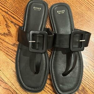 Black flip flop sandals